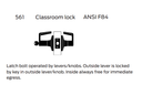 Falcon W561BD Q Classroom Cylindrical Lever Lock, Accepts Small Format IC Core w/ Quantum Style