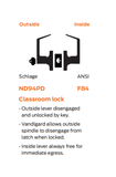 Schlage ND94BD TLR Vandlgard Heavy Duty Classroom Lever Lock, Accepts small format IC core