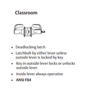 Sargent 28-11G37 LJ Classroom T-Zone Cylindrical Lever Lock