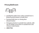 Sargent 28-11U65 LB T-Zone Privacy/Bathroom Lever Lockset