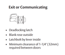 Sargent 28-11G15-3 LL T-Zone Exit or Communicating Lever Lockset