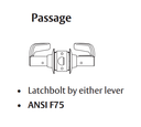 Sargent 28-11U15 LL T-Zone Passage Lever Set