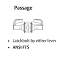 Sargent 28-11U15 LJ T-Zone Passage Lever Set