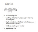 Sargent 10XG37 LP Classroom Cylindrical Lever Lock
