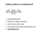 Sargent 10XG17 LB Utility, Asylum Or Institutional Cylindrical Lever Lock
