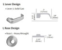 Sargent 70-10XG05 LL Entrance or Office Cylindrical Lever Lock, Accepts Small Format IC Core (SFIC)