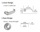 Sargent 60-10XG17 LL Utility, Asylum Or Institutional Cylindrical Lever Lock, Accepts Large Format IC core (LFIC)