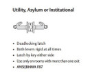 Sargent 70-10XG17 LP Utility, Asylum Or Institutional Cylindrical Lever Lock, Accepts Small Format IC Core (SFIC)