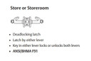 Sargent 60-10XG26 LB Store or Storeroom Cylindrical Lever Lock, Accepts Large Format IC core (LFIC)