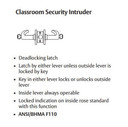 Sargent 60-10XG38 LB Classroom Security Intruder Cylindrical Lever Lock, Accepts Large Format IC core (LFIC)