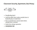 Sargent LC-10XG16 LB Classroom, Security, Apartment, Exit, Privacy Conventional Less Cylinder Lever Lock