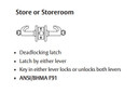 Sargent LC-10XG26 LL Store or Storeroom Cylindrical Lever Lock, Less Cylinder