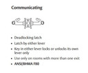 Sargent LC-10XG30 LB Communicating Cylindrical Lever Lock, Less Cylinder