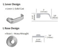 Sargent 10XU15 LL Passage Lever Set