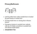Sargent 10XU65 LB Privacy/Bathroom Lever Set