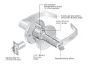 Corbin Russwin CL3357 AZD 605 LC Extra Heavy-Duty Storeroom or Closet Conventional Less Cylinder Lever Lock, Bright Brass Finish