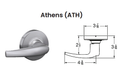 Schlage ND40S ATH OS-OCC Bath/Bedroom Privacy Lever Lock w/ Exterior Vacant/Occupied Indicator