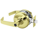 Corbin Russwin CL3551 NZD 605 LC Heavy-Duty Entrance or Office Conventional Less Cylinder Lever Lock, Bright Brass Finish