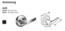Corbin Russwin CL3551 AZD 626 LC Heavy-Duty Entrance or Office Conventional Less Cylinder Lever Lock, Satin Chrome Finish