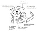 Corbin Russwin CL3551 AZD 606 CL6 Heavy-Duty Entrance or Office Cylindrical Lever Lock, Accepts Large Format IC Core (LFIC), Satin Brass Finish