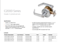 Dexter C2000-STRM-C Grade 2 Storeroom Cylindrical Lock w/ Curved Lever