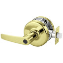 Corbin Russwin CL3581 AZD 605 LC Keyed Lever x Blank Plate Conventional Less Cylinder Lever Lock, Bright Brass Finish
