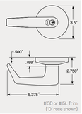 BEST 9K30LL15D Grade 1 Hospital Privacy Cylindrical Lever Lock