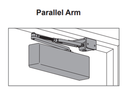 Falcon SC81A SS Door Closer, w/ Spring-n-Stop Parallel Arm