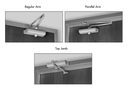 Norton 9303BCH x 9328H 689 Door Closer, Regular Hold Open Arm w/ Parallel Bracket and Shoe, Silver Aluminum Painted Finish