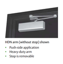 Norton 410xHDN Cast Iron  Door Closer, Regular Arm with Removable Stop