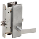 Schlage L9010 01N Mortise Passage Lock, w/ 01 Lever and N Escutcheon
