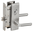 Schlage L9040 18N 626 Mortise Bath/Bedroom Privacy Lock, w/ 18 Lever and N Escutcheon, Satin Chrome Finish