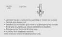 Corbin Russwin ML2055 ASA 630 LC Classroom Mortise Lock, Conventional Less Cylinder, Satin Stainless Steel Finish