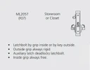 Corbin Russwin ML2057 ASN 626 LC Storeroom or Closet Mortise Lock, Conventional Less Cylinder, Satin Chrome Finish