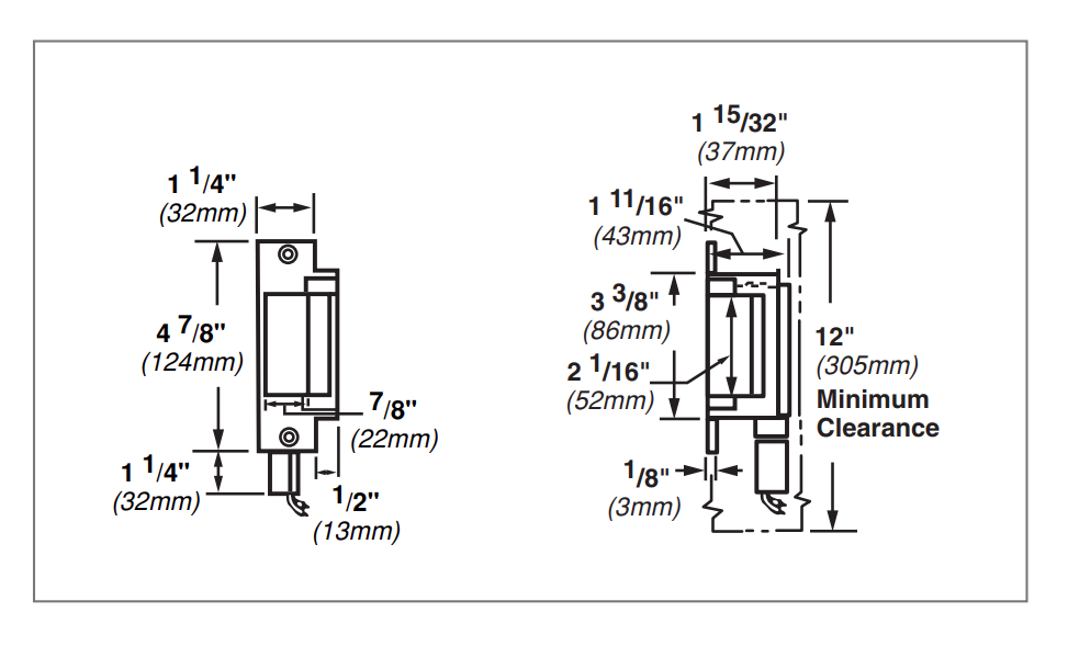Von Duprin 6211 24V Electric Strike, for Cylindrical or Mortise Locks