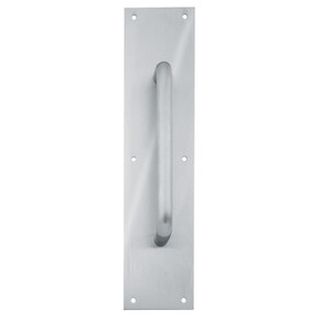 Ives 8302-0 3.5X15, 10" Door Pull - 3/4" Round - 3.5" X 15" Plate