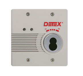 Detex EAX-2500F IC7 AC/DC External Powered Wall Mount Exit Alarm - Flush Mount w/ 7-Pin IC Cylinder Housing