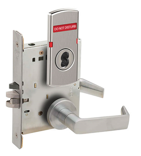 Schlage L9056J 06A OS-DND Entrance Office with Auto Unlocking Mortise Lock, Exterior Do Not Disturb Indicator