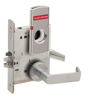 Schlage L9056L 06A OS-DND Entrance Office with Auto Unlocking Mortise Lock, Exterior Do Not Disturb Indicator