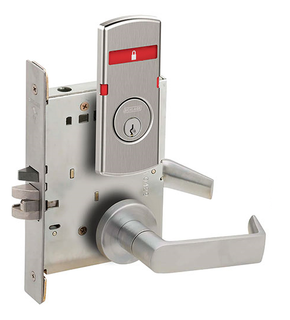 Schlage L9056P 06A L283-724 Entrance Office with Auto Unlocking Mortise Lock, Exterior Symbols Only Indicator