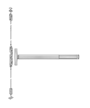 PHI Precision FL2602 Fire Rated Narrow Stile Concealed Vertical Rod Exit Device, Dummy Trim Prep