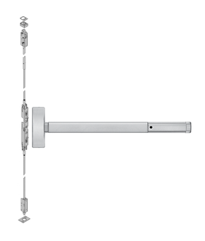 PHI Precision 2808 Concealed Vertical Rod Exit Device, Key Locks/Unlocks Lever/Knob Prep (No Trim)