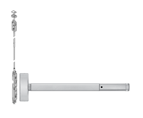 PHI Precision 2805LBR Concealed Vertical Rod Exit Device, Less Bottom Rod, Key Locks/Unlocks Thumbpiece Prep (No Trim)