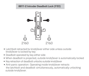 Accentra (Yale) PBR8811-2FL Intruder Deadbolt Mortise Lever Lock, Pacific Beach Style Accentra (Yale) PBR8811-2FL Intruder Deadbolt Mortise Lever Lock, Pacific Beach Style