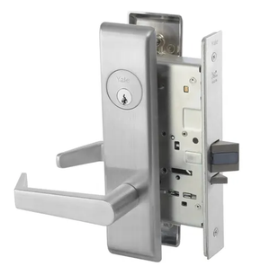 Accentra (Yale) AUCN8891FL 626 Fail Secure Mortise Electrified Lever Lock, Augusta Style, Satin Chrome Finish