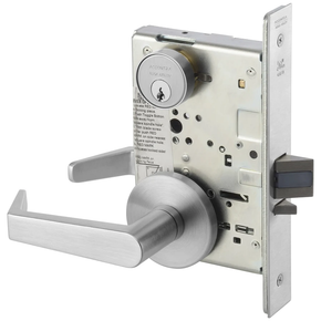 Accentra (Yale) AUR8891FL 626 REX Fail Secure Mortise Electrified Lever Lock w/ Request to Exit, Satin Chrome Finish
