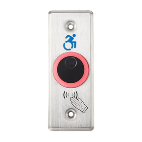Alarm Controls NTB-3A Battery Powered No Touch Sensor, Narrow Stile w/ ADA symbol, Satin Stainless Steel Finish