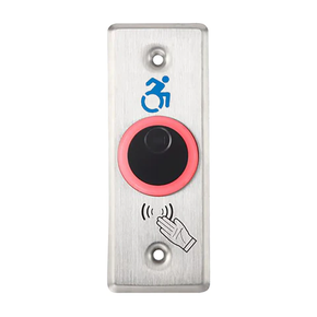 Alarm Controls NTB-3A Battery Powered No Touch Sensor, Narrow Stile w/ ADA symbol, Satin Stainless Steel Finish