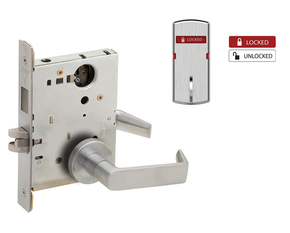 Schlage L9473L 06A IS-LOC Dormitory/Bedroom Mortise Lock w/ Interior Locked/Unlocked Indicator