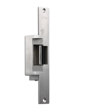 RCI F1119 Fire Rated Electric Strike w/ 9" Faceplate, Fail Secure, Satin Stainless Steel Finish